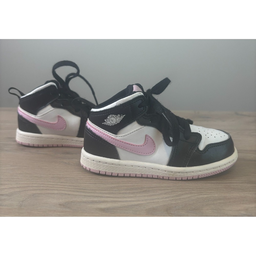 Nike Kids Sneakers - Black, White, and Pink Accents